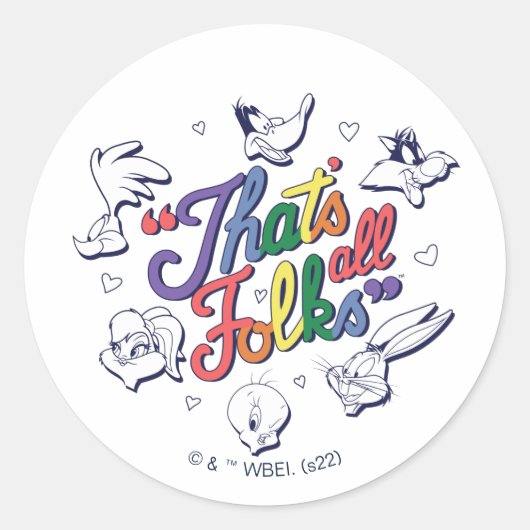 LOONEY TUNES™ - Dat zijn allemaal Folks! Pride Bad Ronde Sticker (Voorkant)