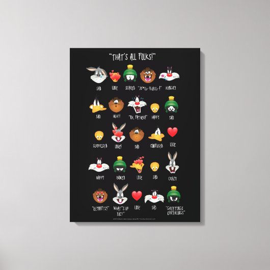 LOONEY TUNES™ Emoji Chart Canvas Afdruk (Voorkant)