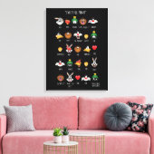 LOONEY TUNES™ Emoji Chart Canvas Afdruk (Insitu (Woonkamer))