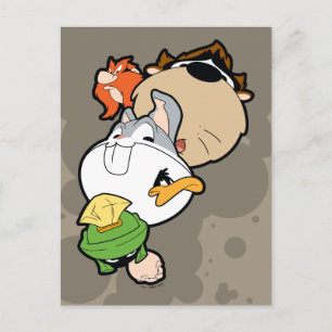 LOONEY TUNES™ gestileerde grote hoofden Briefkaart