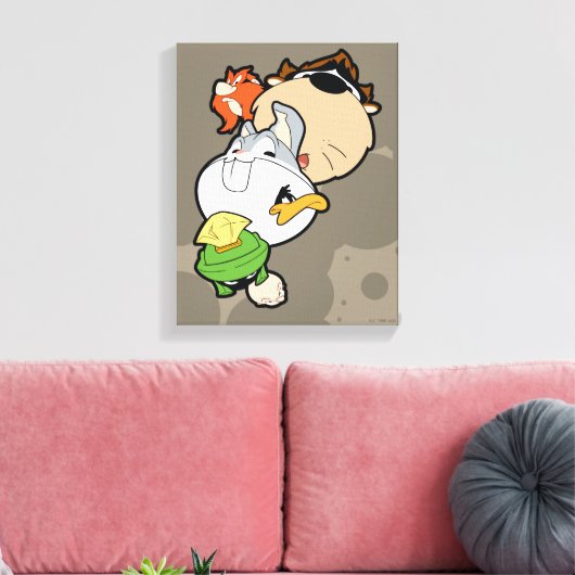 LOONEY TUNES™ gestileerde grote hoofden Canvas Afdruk (Insitu (Woonkamer))