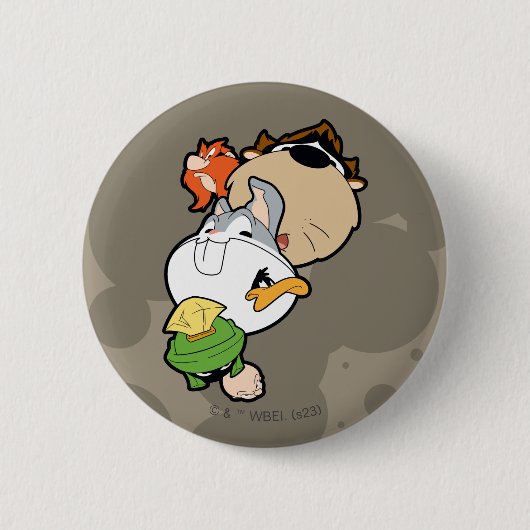 LOONEY TUNES™ gestileerde grote hoofden Ronde Button 5,7 Cm (Voorkant)