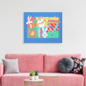 LOONEY TUNES™ | Happy Holidays Pattern Canvas Afdruk (Insitu (Woonkamer))