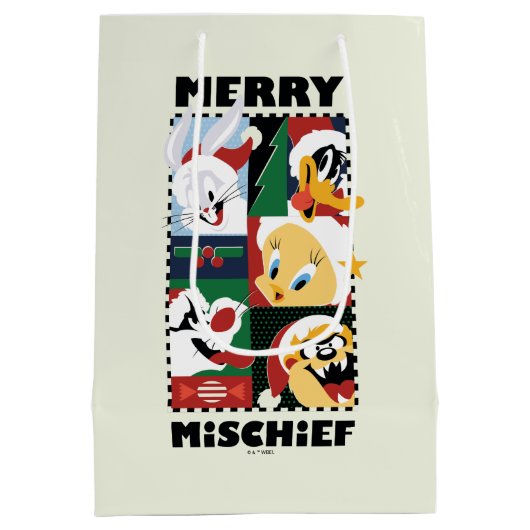 LOONEY TUNES™ Holiday Merry Mischief Medium Cadeauzakje (Achterkant)