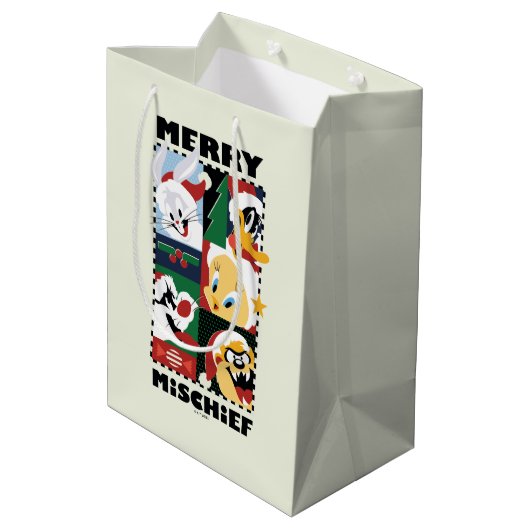 LOONEY TUNES™ Holiday Merry Mischief Medium Cadeauzakje (Achterkant Gekanteld)