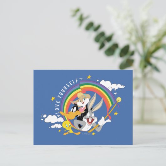 LOONEY TUNES™ - houd van uw eigen pride Badge Briefkaart (Staand voorkant)