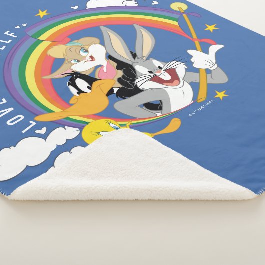 LOONEY TUNES™ - houd van uw eigen pride Badge Sherpa Deken (3/4)