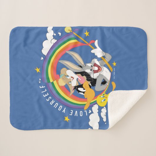 LOONEY TUNES™ - houd van uw eigen pride Badge Sherpa Deken (Voorkant (horizontaal))