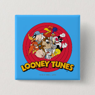 LOONEY TUNES™ Karakterlogo Vierkante Button 5,1 Cm