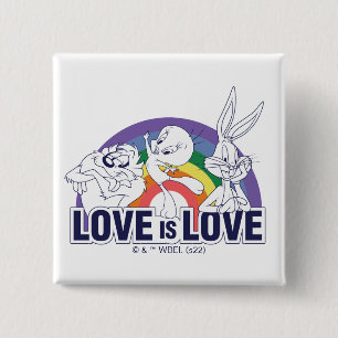LOONEY TUNES™ - Liefde is liefde Vierkante Button 5,1 Cm