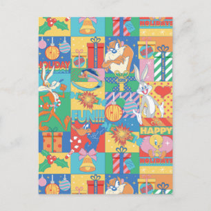 LOONEY TUNES™   Prettige feestdagen kerstpatroon Briefkaart