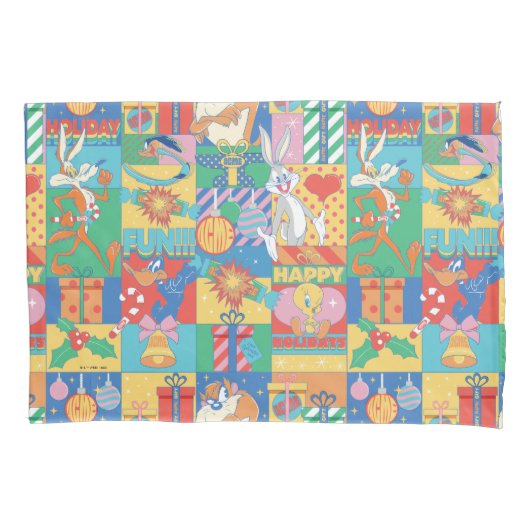 LOONEY TUNES™ | Prettige feestdagen kerstpatroon Kussensloop (Voorkant)