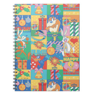 LOONEY TUNES™ Prettige feestdagen kerstpatroon Notitieboek