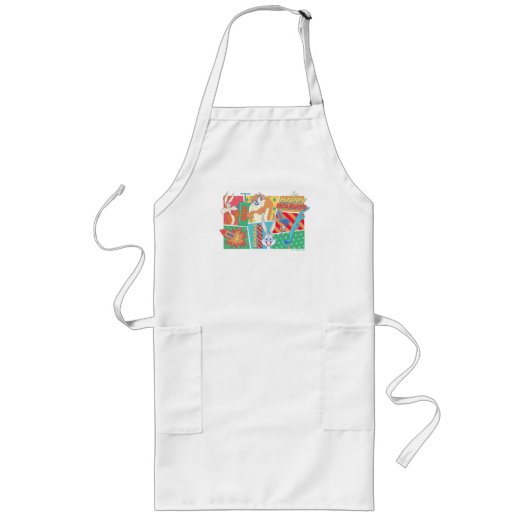 LOONEY TUNES™ | Prettige feestdagen Patroon Lang Schort (Voorkant)