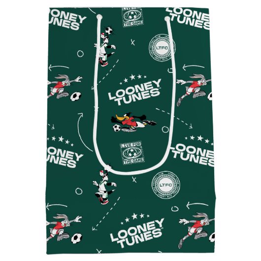 LOONEY TUNES™ Soccer Playbook Pattern Medium Cadeauzakje (Achterkant)