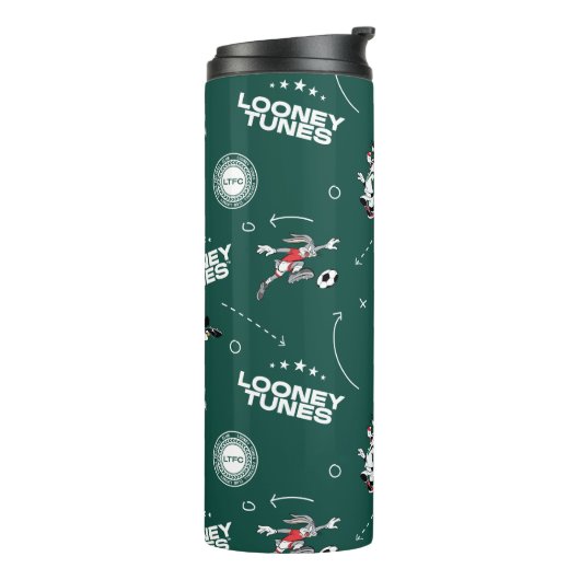 LOONEY TUNES™ Soccer Playbook Pattern Thermosbeker (Gedraaid links)