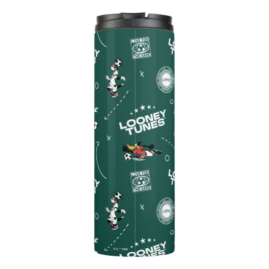 LOONEY TUNES™ Soccer Playbook Pattern Thermosbeker (Achterkant)