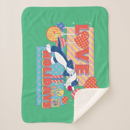 LOONEY TUNES™ | SYLVESTER™ & TWEETY™Love Feestdage Sherpa Deken (Voorkant)