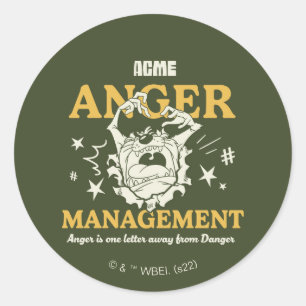 LOONEY TUNES™ TAZ™ ACME Anger Management Ronde Sticker