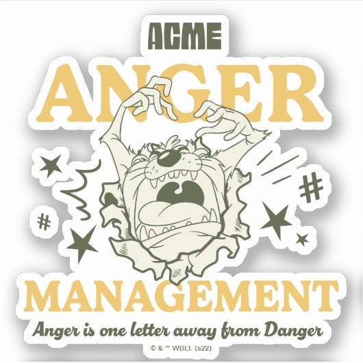 LOONEY TUNES™ |TAZ™ ACME Anger Management Sticker (Voorkant)