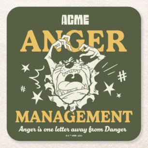 LOONEY TUNES™ TAZ™ ACME Anger Management Vierkante Kartonnen Onderzetter