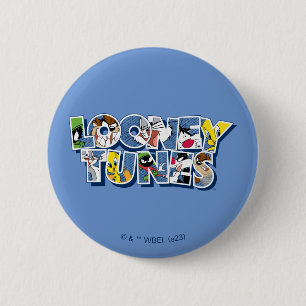 LOONEY TUNES™-tekens in letters Ronde Button 5,7 Cm