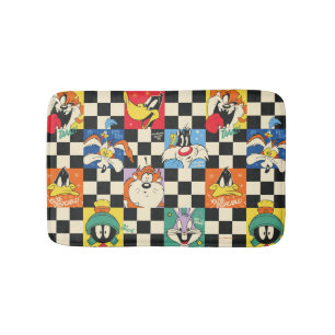 LOONEY TUNES™-tekens op zwart-witchecker Badmat