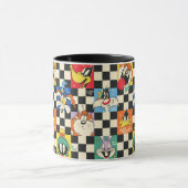 LOONEY TUNES™-tekens op zwart-witchecker Mok (Midden)