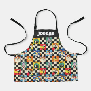 LOONEY TUNES™-tekens op zwart-witchecker Schort