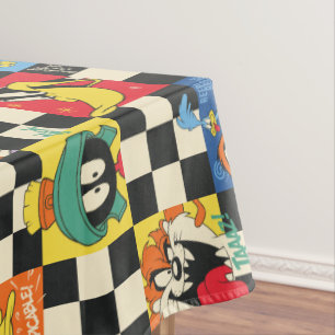 LOONEY TUNES™-tekens op zwart-witchecker Tafelkleed