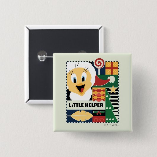 LOONEY TUNES™ TWEETY™ Little Helper Vierkante Button 5,1 Cm (Voorkant /achterkant)