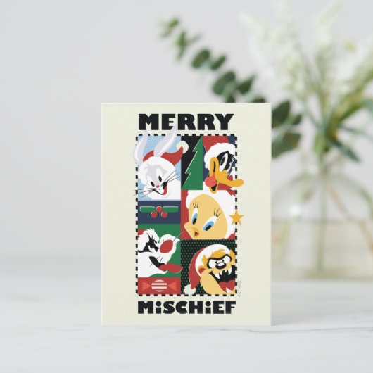 LOONEY TUNES™ Vakantie Kerst Kermis Feestdagenkaart (Staand voorkant)