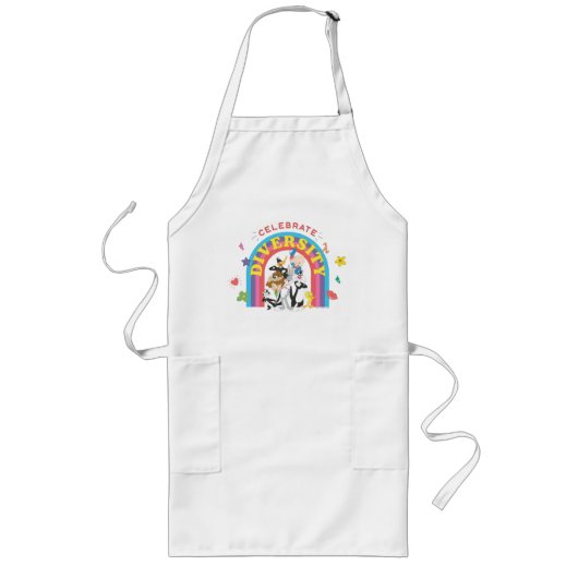 LOONEY TUNES™ - Vier de regenboog van de Pride-reg Lang Schort (Voorkant)