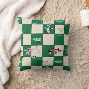 LOONEY TUNES™ Voetbal rasterpatroon Kussen