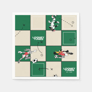 LOONEY TUNES™ Voetbal Rasterpatroon Servet