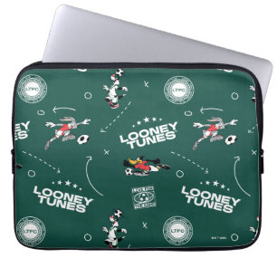 LOONEY TUNES™ Voetbal Speelboek Patroon Laptop Sleeve