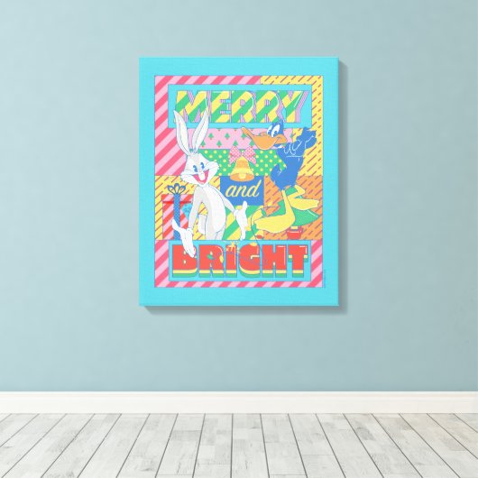 LOONEY TUNES™ | Vrolijk en helder kerstfeest Canvas Afdruk (Insitu (Houten vloer))