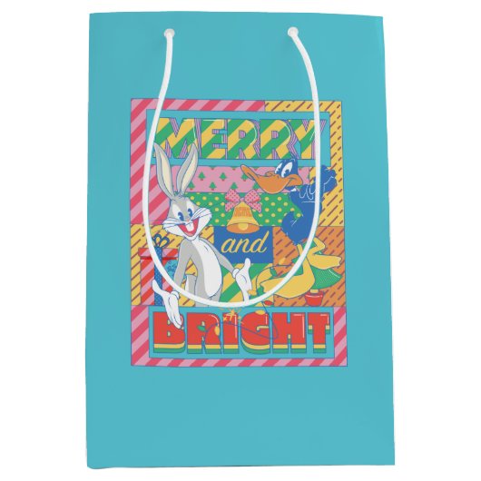 LOONEY TUNES™ | Vrolijk en helder kerstfeest Medium Cadeauzakje (Voorkant)
