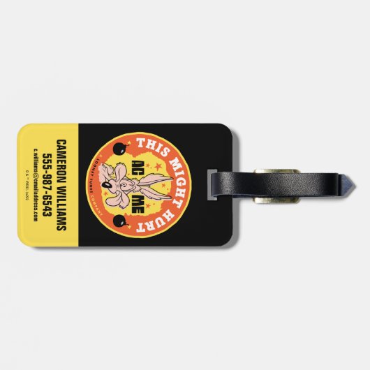 LOONEY TUNES™ | WILE E. COYOTE™ Dit kan pijn veroo Bagagelabel (Achterkant horizontaal)