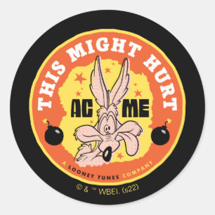 LOONEY TUNES™   WILE E. COYOTE™ Dit kan pijn veroo Ronde Sticker