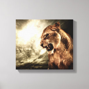 Loonheid tegen stormachtige hemel canvas afdruk