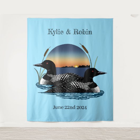 Loons Sunset Bleu Wandkleed (Voorkant)