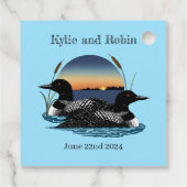 Loons Sunset Blue Bedankjes Labels (Achterkant)