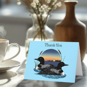 Loons Sunset Blue Bedankkaart