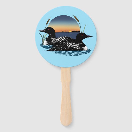 Loons Sunset Blue Handwaaier (Achterkant)