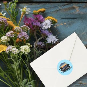 Loons Sunset Blue Ronde Sticker