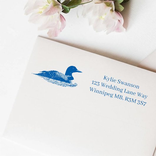 Loons Sunset BluevWedding Zelfinktende Stempel