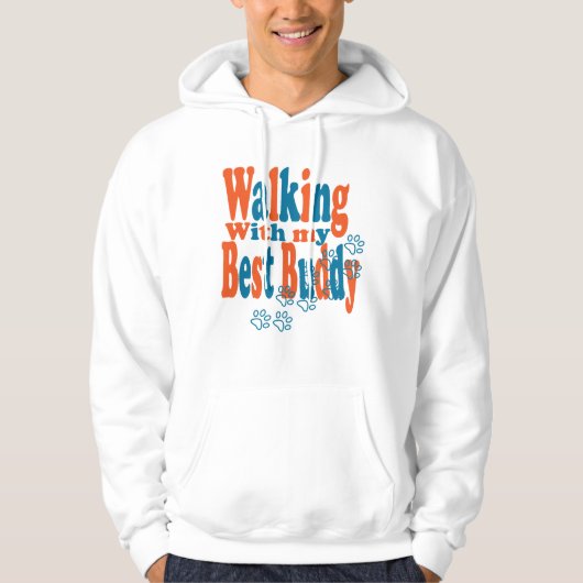 Loop de hond mannen capuchon sweatshirt (Voorkant)