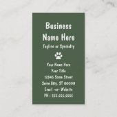 loop de hond visitekaartje (Achterkant)