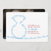 Loop Diamanten Ring Klassieke Foto Bewaar de Datum Save The Date (Voorkant / Achterkant)